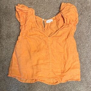 Velvet by Graham & Spencer Tangerine Ruffle Blouse